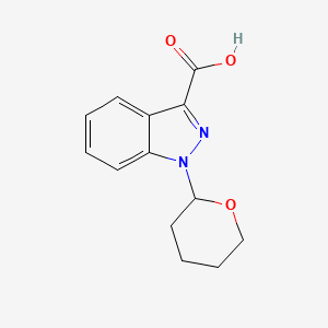 molecular formula C13H14N2O3 B12827826 1-(Tetrahydro-2H-pyran-2-YL)-1H-indazole-3-carboxylic acid 