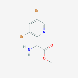 molecular formula C8H8Br2N2O2 B12827874 Methyl 2-amino-2-(3,5-dibromopyridin-2-yl)acetate 