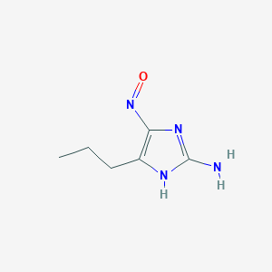 molecular formula C6H10N4O B12827922 2-Amino-5-propyl-4H-imidazol-4-one oxime 