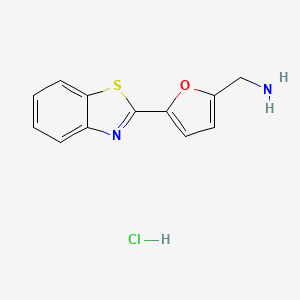 molecular formula C12H11ClN2OS B12827964 (5-(Benzo[d]thiazol-2-yl)furan-2-yl)methanamine hydrochloride 