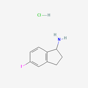 molecular formula C9H11ClIN B12827976 5-Iodo-2,3-dihydro-1H-inden-1-amine hydrochloride 