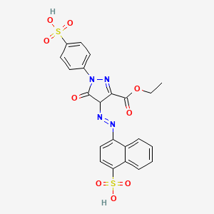 molecular formula C22H18N4O9S2 B12827977 4-[[3-(Ethoxycarbonyl)-5-oxo-1-(4-sulfophenyl)-4,5-dihydro-4-pyrazolyl]diazenyl]-1-naphthalenesulfonic Acid 