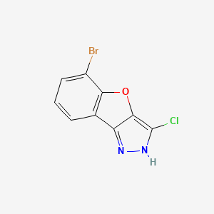 molecular formula C9H4BrClN2O B12828003 5-Bromo-3-chloro-1H-benzofuro[3,2-c]pyrazole 