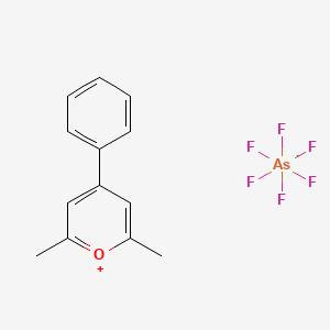 molecular formula C13H13AsF6O B12828048 2,6-Dimethyl-4-phenylpyrylium hexafluoroarsenate CAS No. 84304-15-4