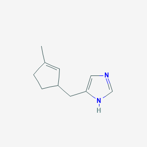 molecular formula C10H14N2 B12828079 4-((3-Methylcyclopent-2-en-1-yl)methyl)-1H-imidazole 