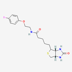 molecular formula C18H24IN3O3S B12828085 5-[(3aR,6aS)-2-oxo-1,3,3a,4,6,6a-hexahydrothieno[3,4-d]imidazol-4-yl]-N-[2-(4-iodophenoxy)ethyl]pentanamide 