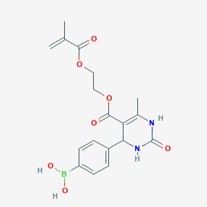 molecular formula C18H21BN2O7 B12828137 (4-(5-((2-(Methacryloyloxy)ethoxy)carbonyl)-6-methyl-2-oxo-1,2,3,4-tetrahydropyrimidin-4-yl)phenyl)boronic acid 