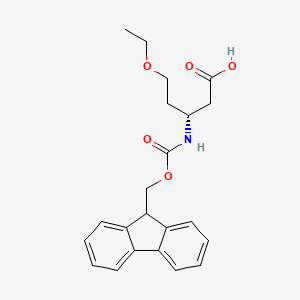 molecular formula C22H25NO5 B12828170 (R)-3-((((9H-Fluoren-9-yl)methoxy)carbonyl)amino)-5-ethoxypentanoic acid 