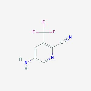 B1282822 5-Amino-3-(trifluoromethyl)picolinonitrile CAS No. 573762-62-6