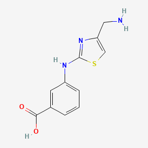 molecular formula C11H11N3O2S B12828227 3-((4-(Aminomethyl)thiazol-2-yl)amino)benzoic acid 