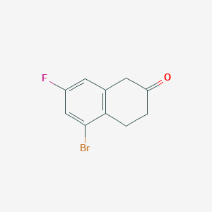 molecular formula C10H8BrFO B12828241 5-Bromo-7-fluoro-1,2,3,4-tetrahydronaphthalen-2-one 