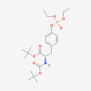 molecular formula C22H36NO8P B12828262 (S)-tert-Butyl 2-((tert-butoxycarbonyl)amino)-3-(4-((diethoxyphosphoryl)oxy)phenyl)propanoate 