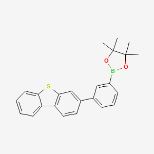 molecular formula C24H23BO2S B12828273 3-[3-(4,4,5,5-Tetramethyl-1,3,2-dioxaborolan-2-yl)phenyl]-dibenzothiophene 