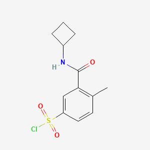 molecular formula C12H14ClNO3S B12828383 3-(Cyclobutylcarbamoyl)-4-methylbenzene-1-sulfonyl chloride 