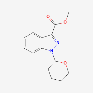 molecular formula C14H16N2O3 B12828392 Methyl 1-(tetrahydro-2H-pyran-2-YL)-1H-indazole-3-carboxylate 