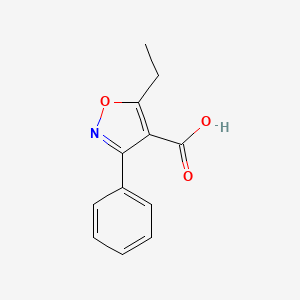 molecular formula C12H11NO3 B1282843 5-Ethyl-3-phenyl-1,2-oxazole-4-carboxylic acid CAS No. 91569-55-0
