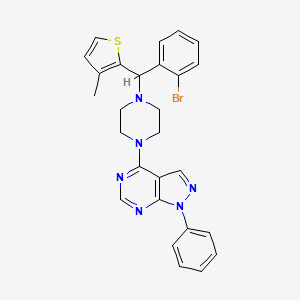 4-[4-[(2-Bromophenyl)-(3-methyl-2-thienyl)methyl]piperazin-1-yl]-1-phenyl-pyrazolo[3,4-d]pyrimidine