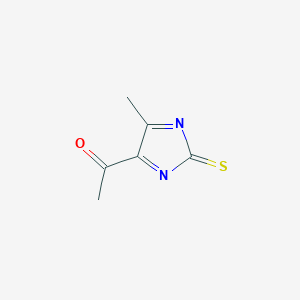 molecular formula C6H6N2OS B12828522 1-(5-Methyl-2-thioxo-2H-imidazol-4-yl)ethanone 