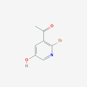 molecular formula C7H6BrNO2 B12828544 1-(2-Bromo-5-hydroxypyridin-3-yl)ethan-1-one 