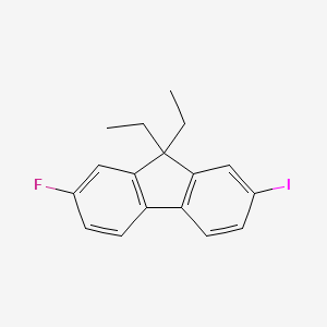 molecular formula C17H16FI B12828559 9,9-Diethyl-2-fluoro-7-iodo-9H-fluorene 