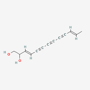 molecular formula C13H12O2 B12828586 3,11-Tridecadiene-5,7,9-triyne-1,2-diol CAS No. 65398-35-8