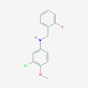 molecular formula C14H13ClFNO B12828605 3-Chloro-N-(2-fluorobenzyl)-4-methoxyaniline 