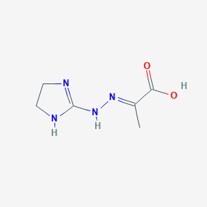 molecular formula C6H10N4O2 B12828724 2-(2-(4,5-Dihydro-1H-imidazol-2-yl)hydrazono)propanoic acid 