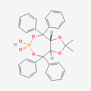 molecular formula C31H29O6P B12828762 (3aR,8aR)-6-Hydroxy-2,2-dimethyl-4,4,8,8-tetraphenyltetrahydro-[1,3]dioxolo[4,5-e][1,3,2]dioxaphosphepine 6-oxide 