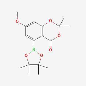 molecular formula C17H23BO6 B12828789 7-methoxy-2,2-dimethyl-5-(4,4,5,5-tetramethyl-1,3,2-dioxaborolan-2-yl)-4H-benzo[d][1,3]dioxin-4-one 