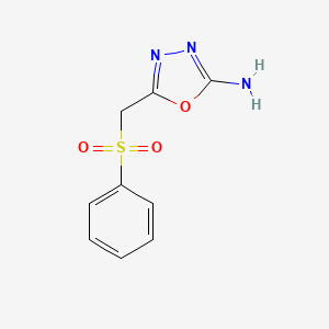 molecular formula C9H9N3O3S B1282882 5-[(Phenylsulfonyl)methyl]-1,3,4-oxadiazol-2-amine CAS No. 106307-45-3