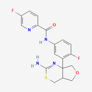 N-[3-[(4aS,7aS)-2-amino-4,4a,5,7-tetrahydrofuro[3,4-d][1,3]thiazin-7a-yl]-4-fluorophenyl]-5-fluoropyridine-2-carboxamide