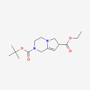 molecular formula C15H24N2O4 B12828909 2-(tert-Butyl) 7-ethyl 3,4,6,7-tetrahydropyrrolo[1,2-a]pyrazine-2,7(1H)-dicarboxylate 