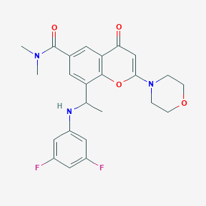 molecular formula C24H25F2N3O4 B12828937 8-[(1R)-1-(3,5-difluoroanilino)ethyl]-N,N-dimethyl-2-morpholin-4-yl-4-oxochromene-6-carboxamide 