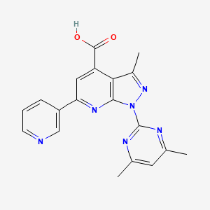 molecular formula C19H16N6O2 B12829028 1-(4,6-Dimethyl-pyrimidin-2-yl)-3-methyl-6-pyridin-3-yl-1H-pyrazolo[3,4-b]pyridine-4-carboxylic acid 