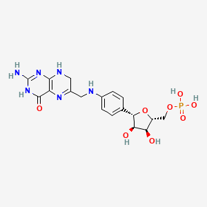 molecular formula C18H23N6O8P B12829066 N-[(7,8-dihydropterin-6-yl)methyl]-4-(beta-D-ribofuranosyl)aniline 5'-phosphate 