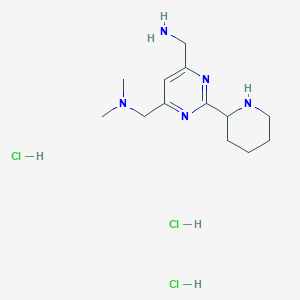 molecular formula C13H26Cl3N5 B12829090 1-(6-(Aminomethyl)-2-(piperidin-2-yl)pyrimidin-4-yl)-N,N-dimethylmethanamine trihydrochloride 