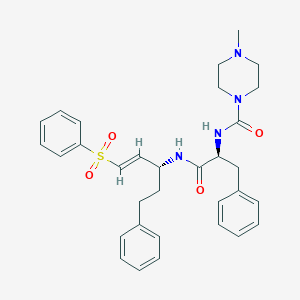 4-Methyl-N-((S)-1-oxo-3-phenyl-1-(((R)-5-phenyl-1-(phenylsulfonyl)pent-1-en-3-yl)amino)propan-2-yl)piperazine-1-carboxamide