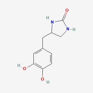 molecular formula C10H12N2O3 B12829248 4-(3,4-Dihydroxybenzyl)imidazolidin-2-one 