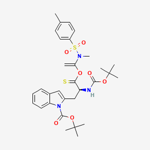 tert-Butyl (S)-2-(2-((tert-butoxycarbonyl)amino)-3-((1-((N,4-dimethylphenyl)sulfonamido)vinyl)oxy)-3-thioxopropyl)-1H-indole-1-carboxylate