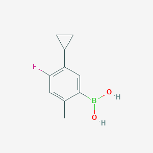 molecular formula C10H12BFO2 B12829267 (5-Cyclopropyl-4-fluoro-2-methylphenyl)boronic acid 