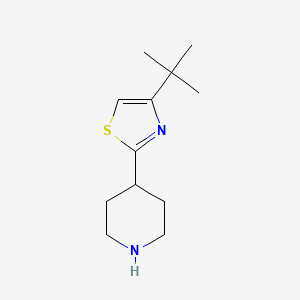 molecular formula C12H20N2S B1282930 4-(4-Tert-butyl-1,3-thiazol-2-yl)piperidine CAS No. 107507-50-6