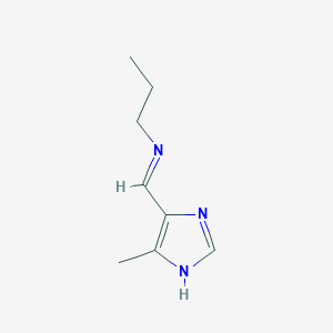 molecular formula C8H13N3 B12829338 N-((4-Methyl-1H-imidazol-5-yl)methylene)propan-1-amine 