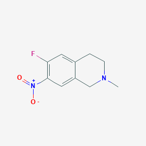 molecular formula C10H11FN2O2 B12829370 6-Fluoro-2-methyl-7-nitro-1,2,3,4-tetrahydroisoquinoline 