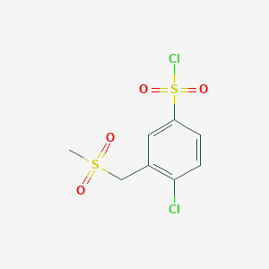 4-Chloro-3-((methylsulfonyl)methyl)benzenesulfonyl chloride