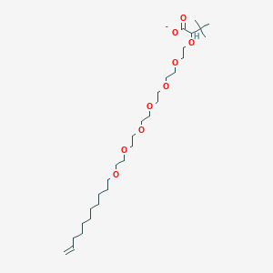 molecular formula C29H55O9- B12829436 3,3-Dimethyl-2-[2-[2-[2-[2-[2-(2-undec-10-enoxyethoxy)ethoxy]ethoxy]ethoxy]ethoxy]ethoxy]butanoate 