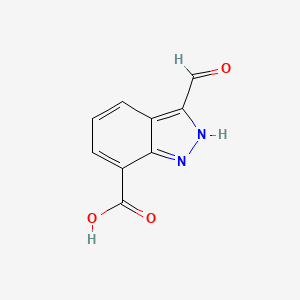 molecular formula C9H6N2O3 B12829440 3-formyl-1H-indazole-7-carboxylicacid 