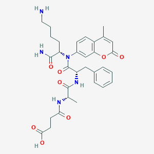 4-(((S)-1-(((S)-1-(((S)-1,6-Diamino-1-oxohexan-2-yl)(4-methyl-2-oxo-2H-chromen-7-yl)amino)-1-oxo-3-phenylpropan-2-yl)amino)-1-oxopropan-2-yl)amino)-4-oxobutanoic acid