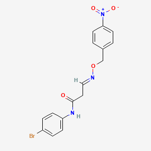 molecular formula C16H14BrN3O4 B12829485 (3E)-N-(4-bromophenyl)-3-[(4-nitrophenyl)methoxyimino]propanamide 