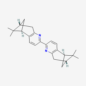 molecular formula C24H28N2 B12829535 (5R,5'R,7R,7'R)-5,5',6,6',7,7',8,8'-Octahydro-6,6,6',6'-tetramethyl-2,2'-bi-5,7-methanoquinoline 