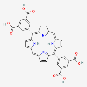 molecular formula C36H22N4O8 B12829543 5,5'-(21H,23H-Porphine-5,15-diyl)bis[1,3-benzenedicarboxylic acid] 